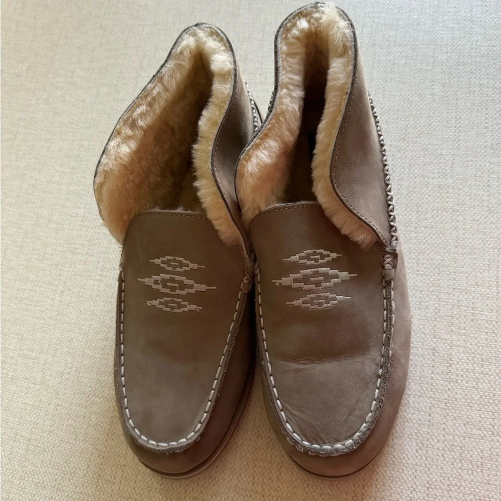 hari mari ALTA Storm nubuck leather shearling indoor/outdoor slippers 8 SOLD OUT - Picture 9 of 11